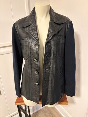Vintage Black Leather Blazer Jacket | 100% Genuine Leather